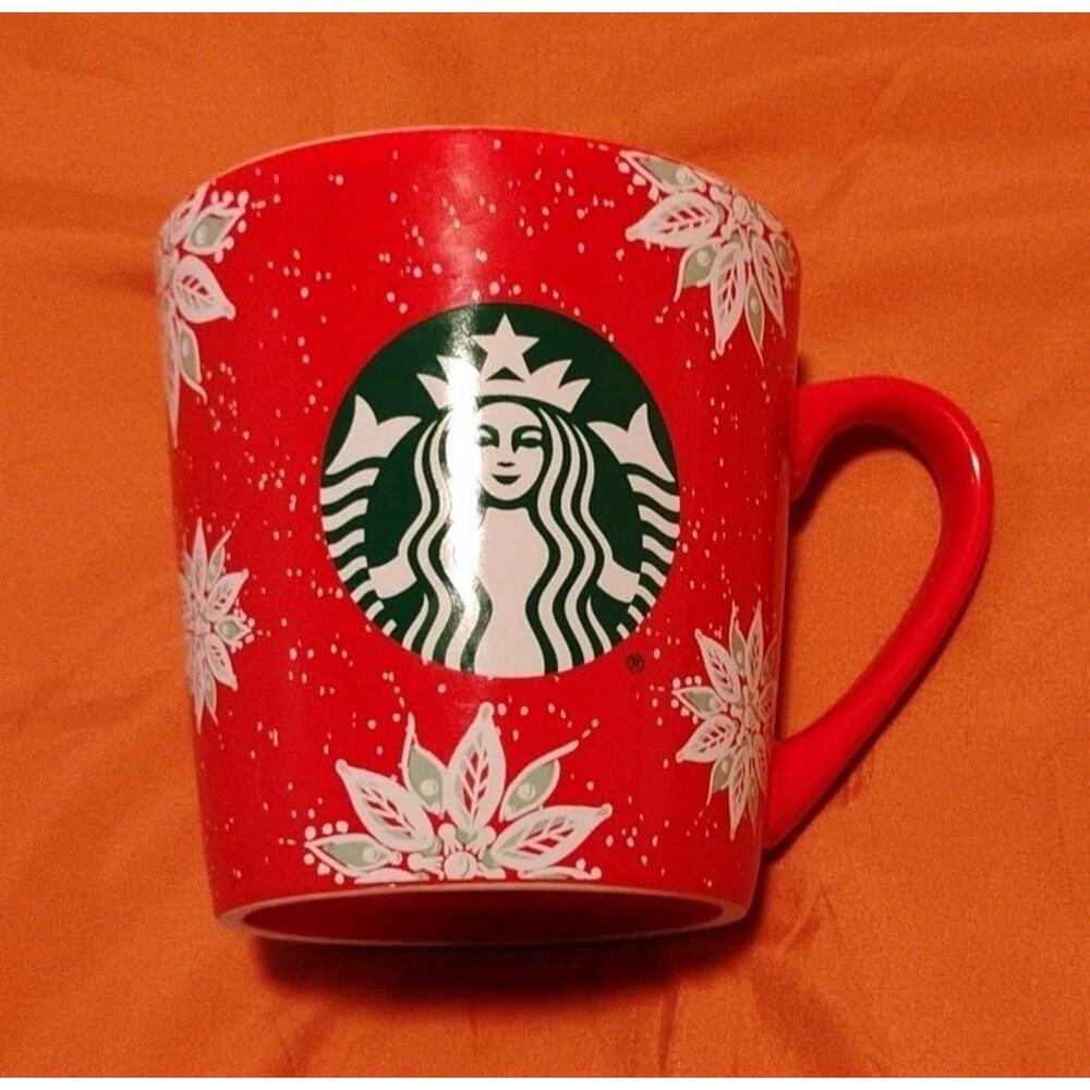 Starbucks Coffee Tea Mug Cup Holiday Christmas Mermaid Poinsettias 2020 18 Oz